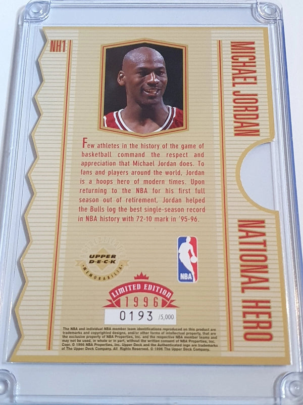 1996 Upper Deck Michael Jordan JUMBO /5000 National Hero Die-Cut - Rare