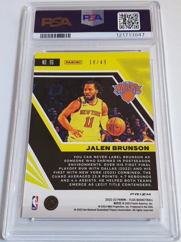 2022 Panini Flux Jalen Brunson #96 SOLAR ECLIPSE /49 Holo - PSA 9 (POP 2)