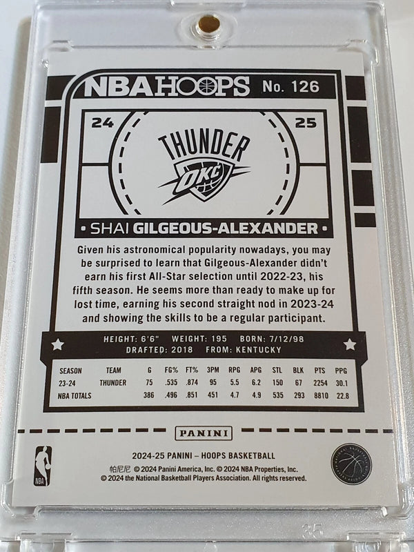 2024 Panini NBA Hoops Shai Gilgeous-Alexander #126 GREEN /99 Prizm - Rare