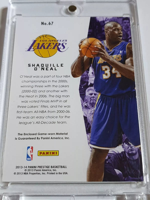 2013 Panini Prestige Shaquille O'Neal #PATCH Game Worn Jersey - Ready to Grade