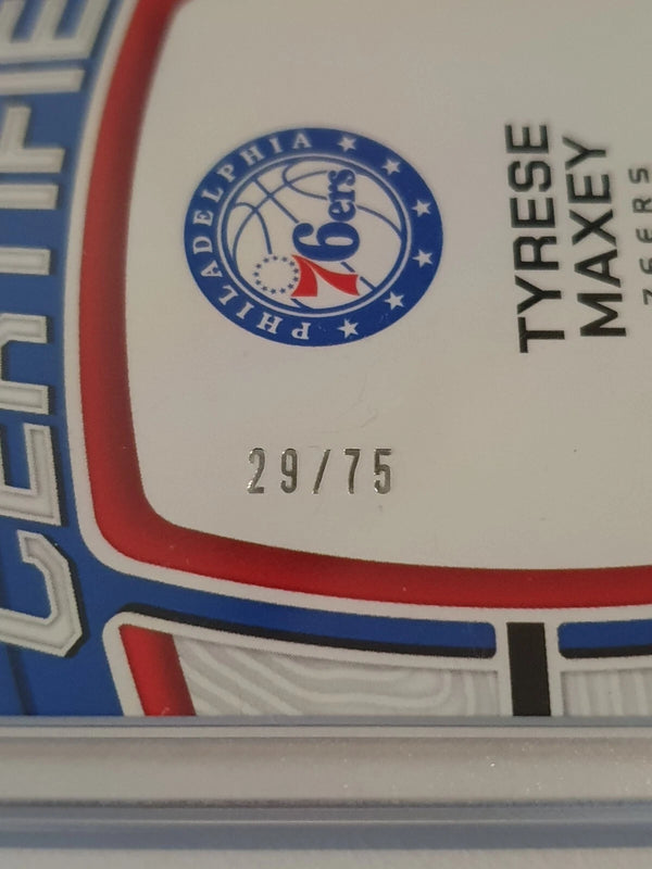 2024 Totally Certified Tyrese Maxey #PATCH MIRROR RED /75 Game Worn Jersey
