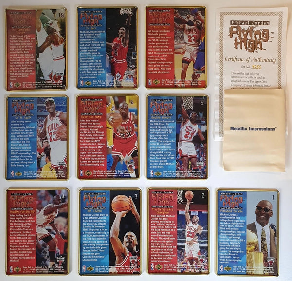 1996 Upper Deck Michael Jordan Flying High All-Metal 10 Cards Set Good Condition