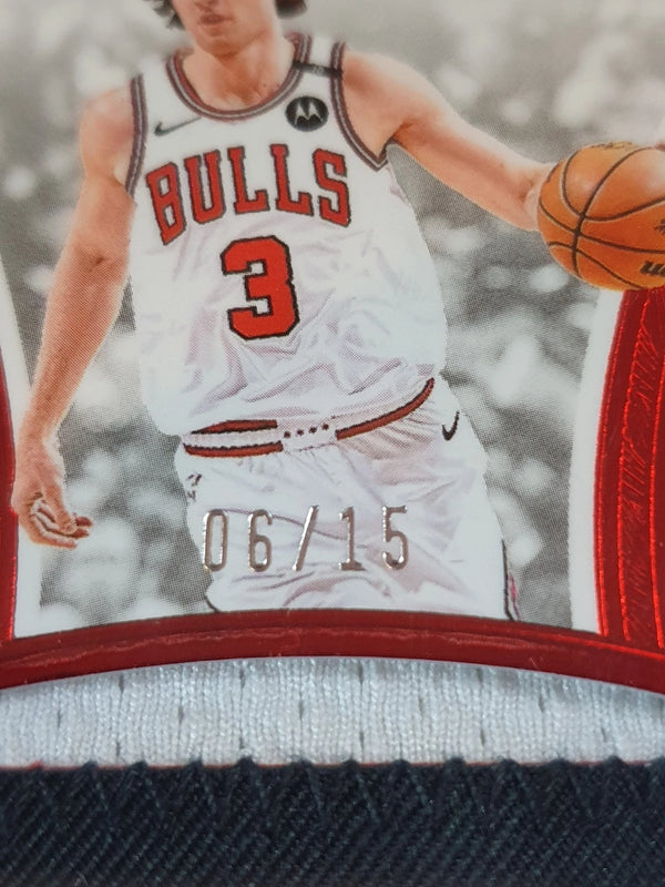 2024 Flawless Josh Giddey #PATCH RUBY /15 Game Worn 3 Color Bulls Jersey - Rare