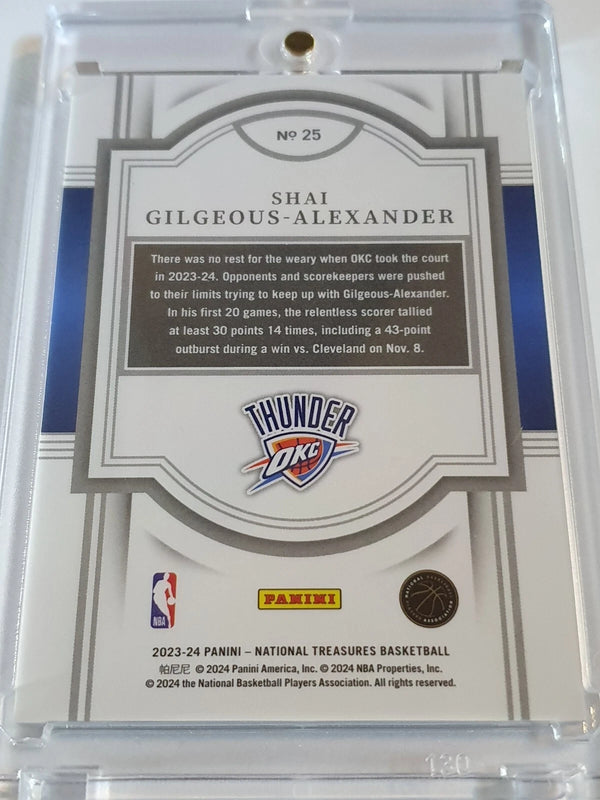 2023 National Treasures Shai Gilgeous-Alexander #25 SILVER /99 Foil Edition
