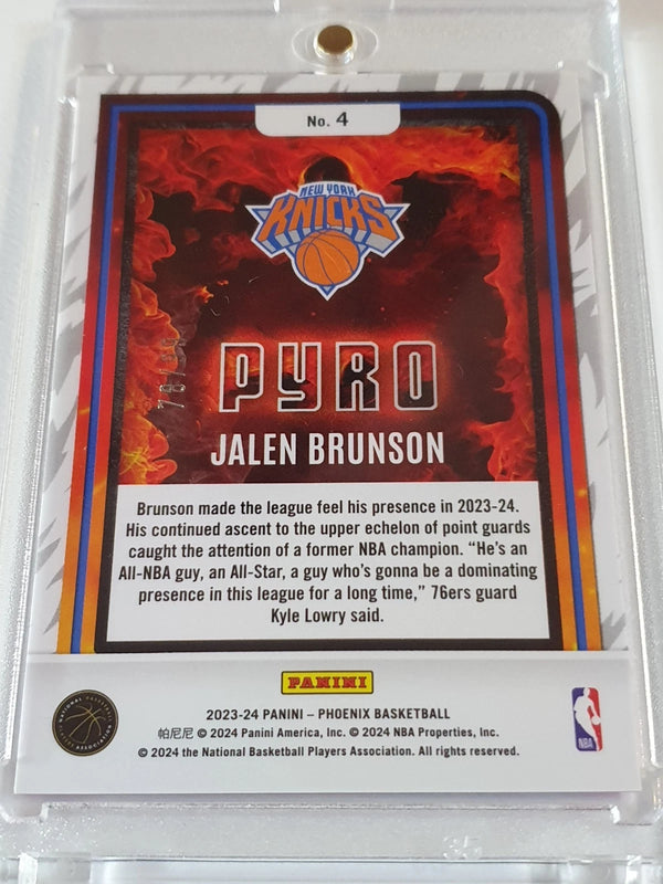 2023 Panini Phoenix Jalen Brunson #4 PINK /99 Holo Pyro - Ready to Grade