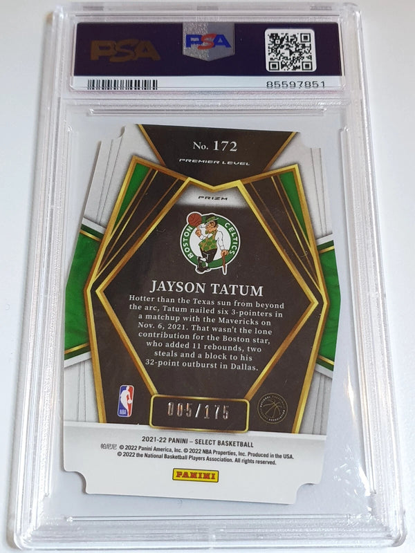 2021 Panini Select Jayson Tatum #172 MAROON /175 Holo Die-Cut - PSA 9 (POP 4)