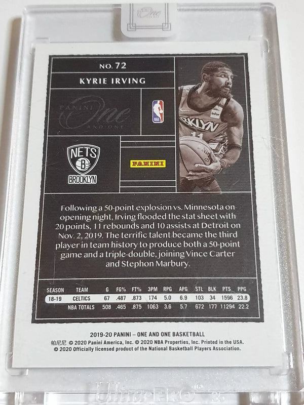 2019 Panini One and One Kyrie Irving #72 HOLO /99 - Panini Factory Sealed