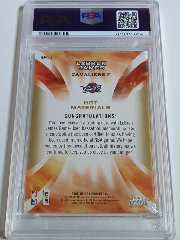 2008 Fleer Hot Prospects LeBron James #PATCH Game Worn Jersey - PSA 9 (POP 25)