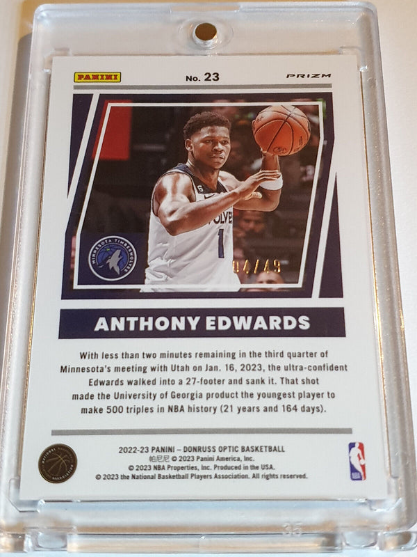 2022 Donruss Optic Anthony Edwards #23 BLUE /49 Elite Dominators - Rare