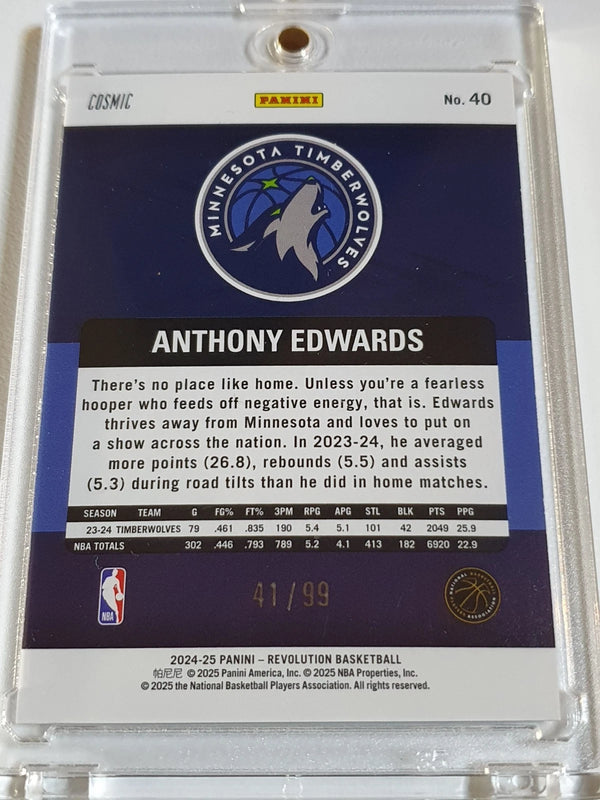 2024 Panini Revolution Anthony Edwards #40 COSMIC /99 Holo - Ready to Grade