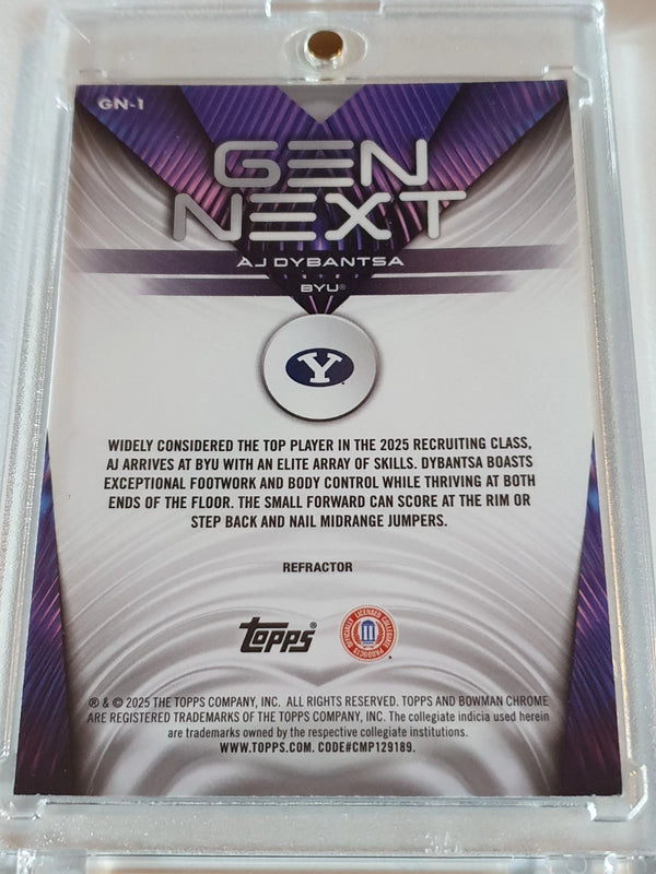 2025 Bowman U Chrome AJ Dybantsa Rookie #GN-1 REFRACTOR RC - Ready to Grade