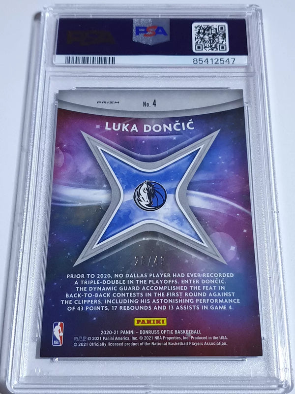 2020 Donruss Optic Luka Doncic #4 BLUE /49 Holo Star Gazing - PSA 9 (POP 8)