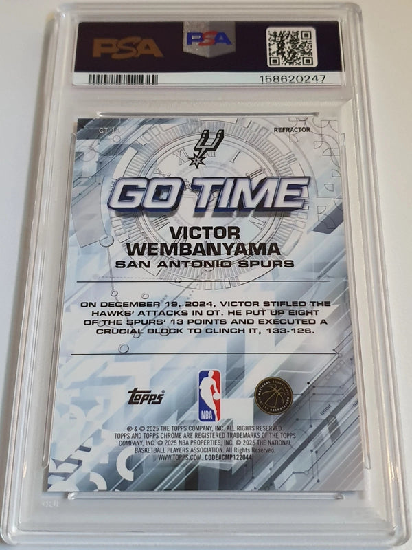 2025 Topps Chrome Victor Wembanyama #GT-11 REFRACTOR Go Time - PSA 9 (POP 10)