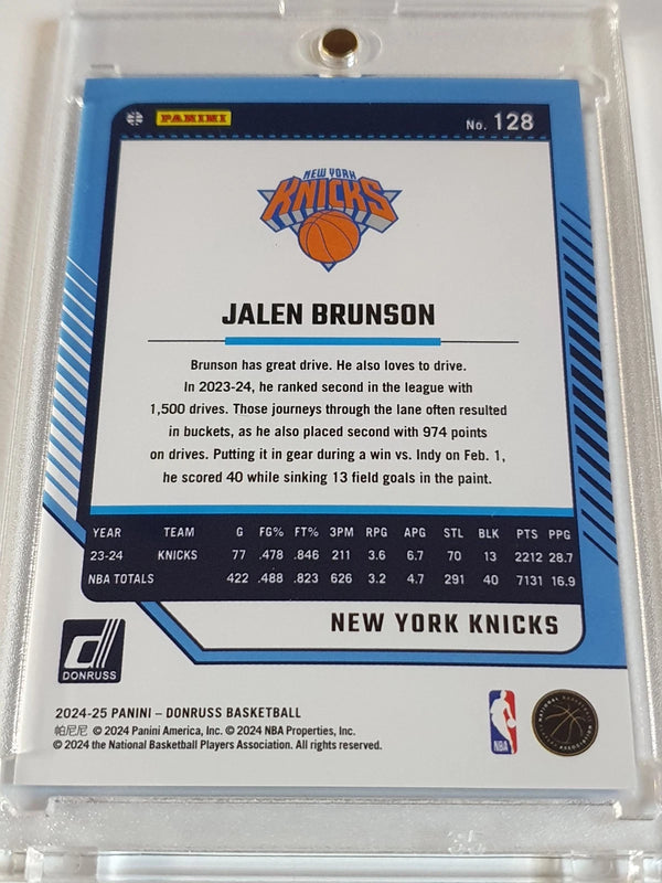 2024 Panini Donruss Jalen Brunson #128 BLUE LASER /49 Holo - Ready to Grade