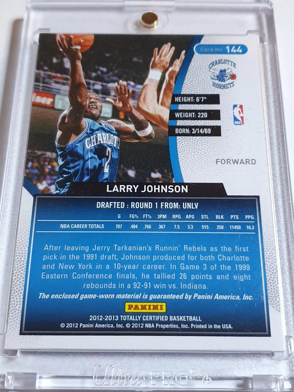 2012 Totally Certified Larry Johnson #PATCH RED Prizm Game Worn 2 Color Jersey