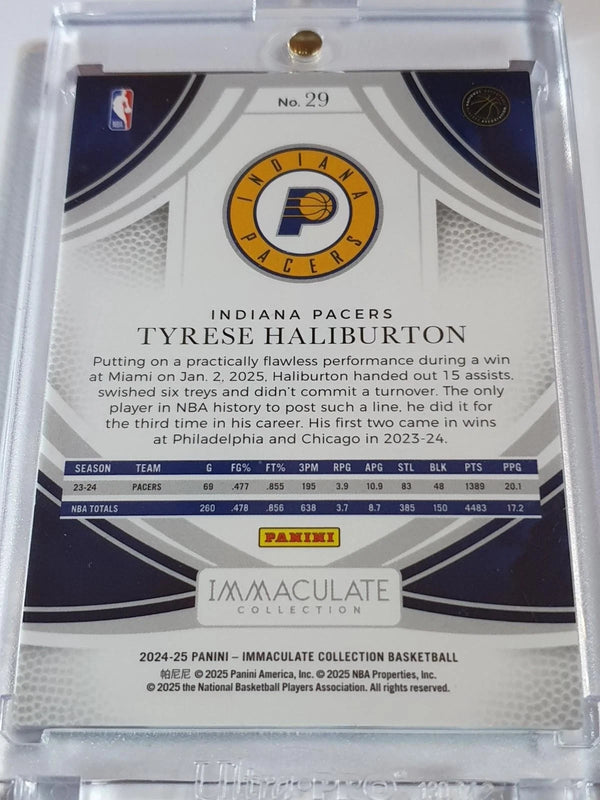 2024 Panini Immaculate Collection Tyrese Haliburton #29 BLUE /25 Foil - Rare