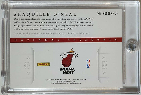 2014 National Treasures Shaquille O'Neal #PATCH /99 Game Worn Dual Jerseys