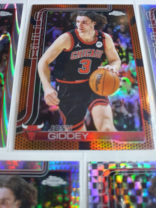 Lot of 5 x 2025 Topps Chrome Josh Giddey #48 REFRACTORS Holo Variants Silver
