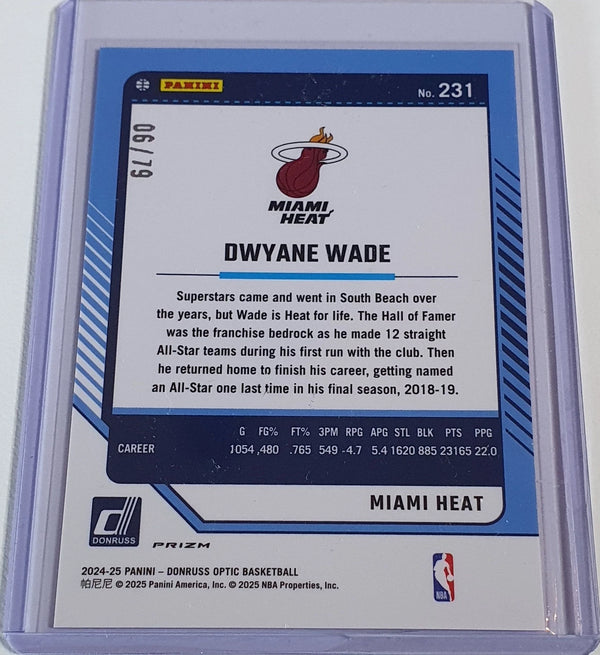 2024 Panini Donruss Optic Dwyane Wade #231 PINK VELOCITY /79 Holo - Rare