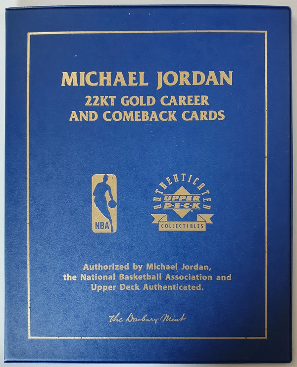 1999 Upper Deck Michael Jordan 22KT GOLD Career and Comeback Cards (2 x Cards)
