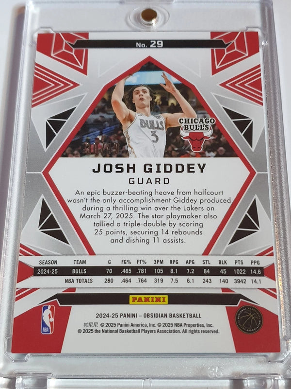 2024 Obsidian Josh Giddey #29 ELECTRIC ETCH FIRE & ICE /49 Holo (Bulls) - Rare