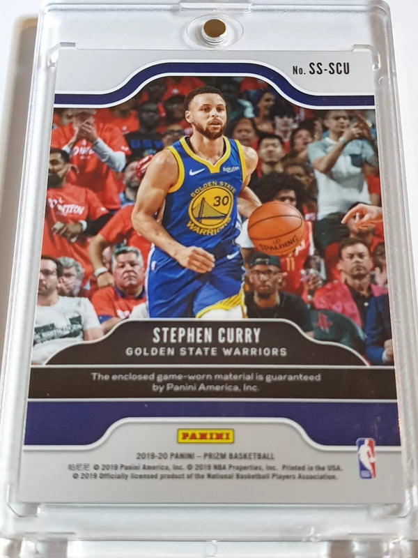 2019 Panini Prizm Stephen Curry #PATCH Game Worn Blue Jersey - Ready to Grade