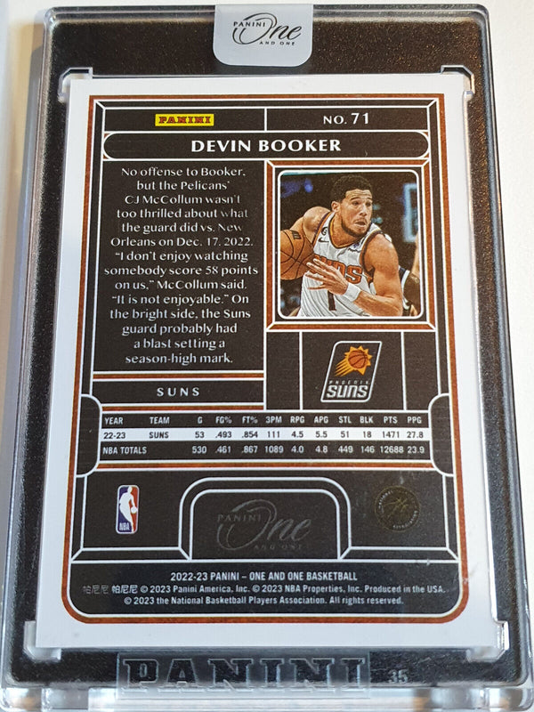 2022 One and One Devin Booker #71 HOLO /99 - Panini Factory Sealed