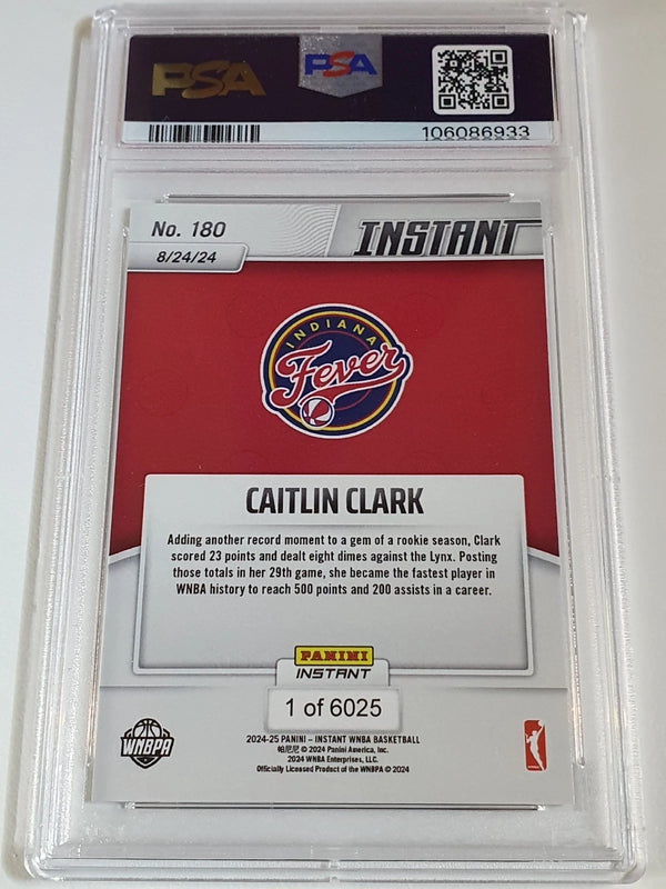 2024 Panini Instant WNBA Caitlin Clark Rookie #180 /6025 RC - PSA 10 (Low POP)