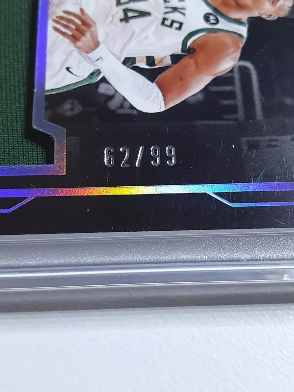2023 Panini Noir Giannis Antetokounmpo #PATCH /99 Game Worn Jumbo Jersey - Rare