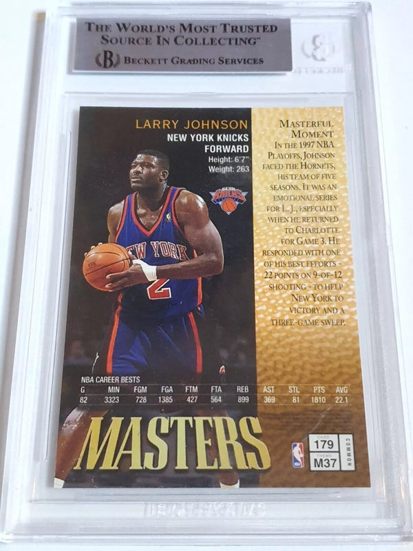 1997 Topps Finest Larry Johnson #AUTO On Card Autograph - BGS Authenticated