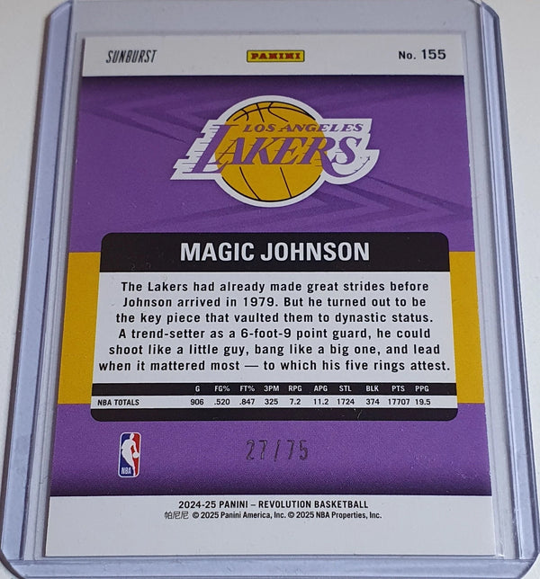 2024 Panini Revolution Magic Johnson #155 SUNBURST /75 Holo Legends - Rare