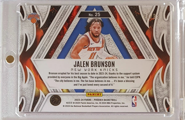 2023 Panini Phoenix Jalen Brunson #25 PINK /99 Holo Fire Forged - Ready to Grade