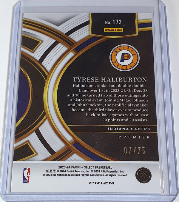 2023 Panini Select Tyrese Haliburton #172 DISCO WHITE /75 Holo - Ready to Grade