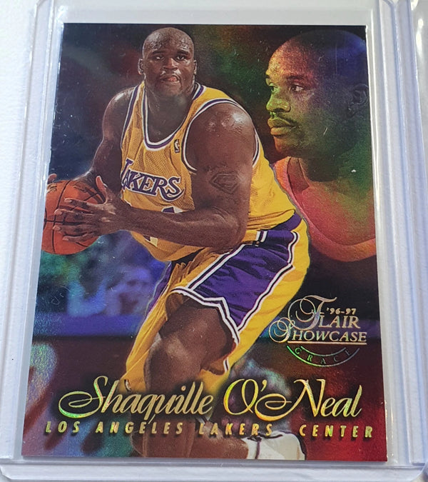 Lot of 2 x Fleer Flair Showcase Shaquille O'Neal Row 1 & 3 - Ready to Grade