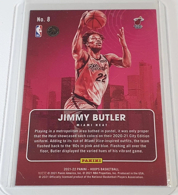 2021 Panini NBA Hoops Jimmy Butler #8 HYPER GREEN /25 Holo City Edition - Rare