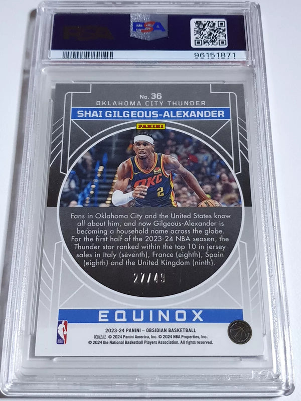 2023 Obsidian Shai Gilgeous-Alexander PURPLE FLOOD /49 Holo - PSA 9 (POP 2)