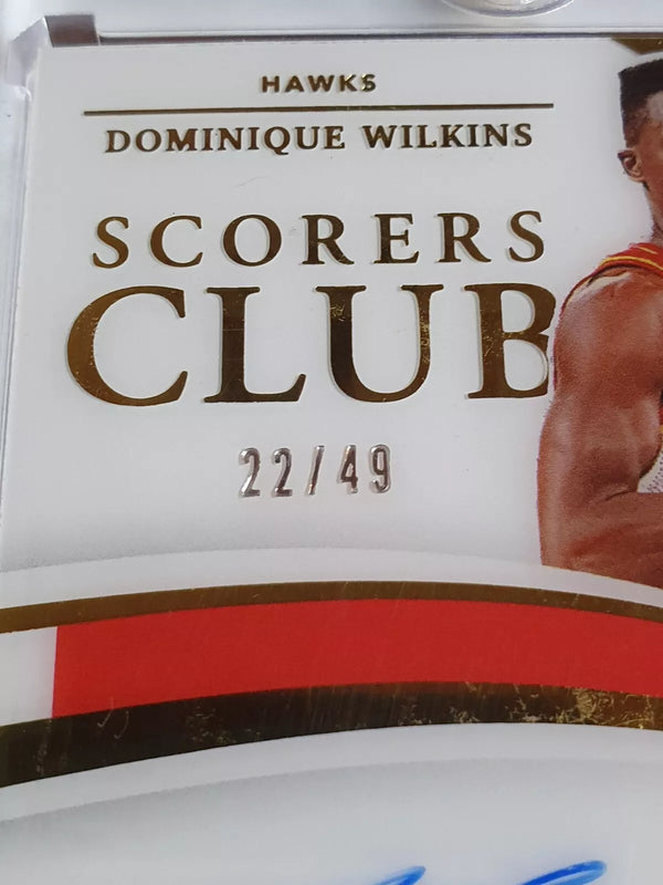2020 Panini Immaculate Dominique Wilkins AUTO /49 Scorers Signatures - Rare