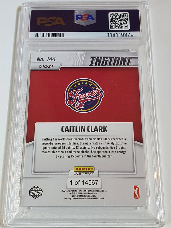 2024 Panini Instant WNBA Caitlin Clark Rookie #144 /14567 RC - PSA 10 (Low POP)