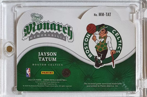 2023 Panini Crown Royale Jayson Tatum #PATCH Game Worn Jersey Die Cut - Rare