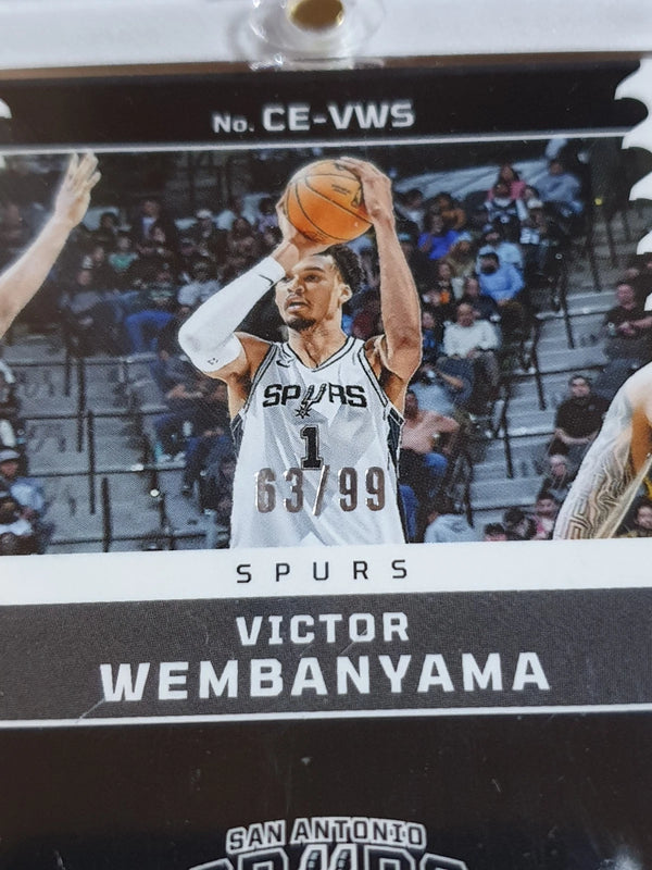 2024 Panini Obsidian Victor Wembanyama #PATCH ORANGE FLOOD /99 Game Worn Jersey