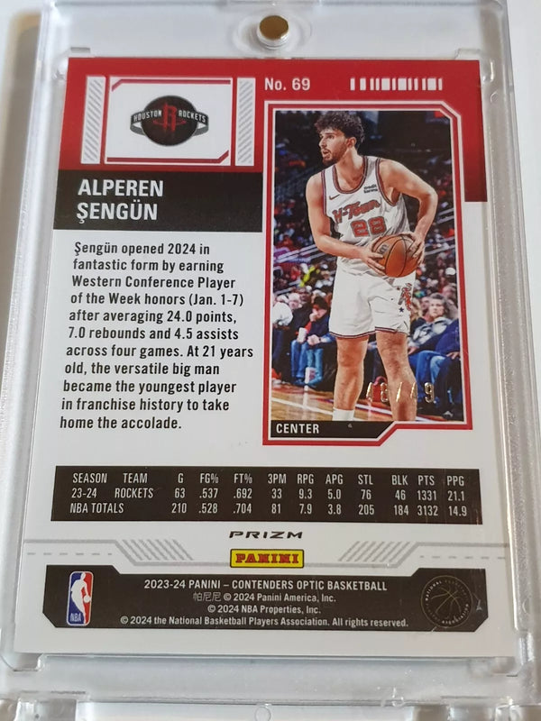 2023 Panini Contenders Optic Alperen Sengun #69 ORANGE /49 Holo - Ready to Grade