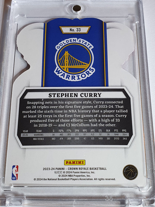 2023 Crown Royale Stephen Curry #33 RED CRYSTAL /49 Holo Die Cut - Rare