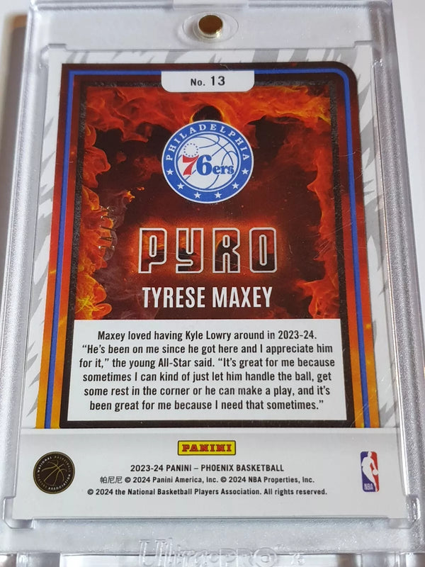 2023 Panini Phoenix Tyrese Maxey #13 BLUE SCOPE /35 Holo Pyro - Rare