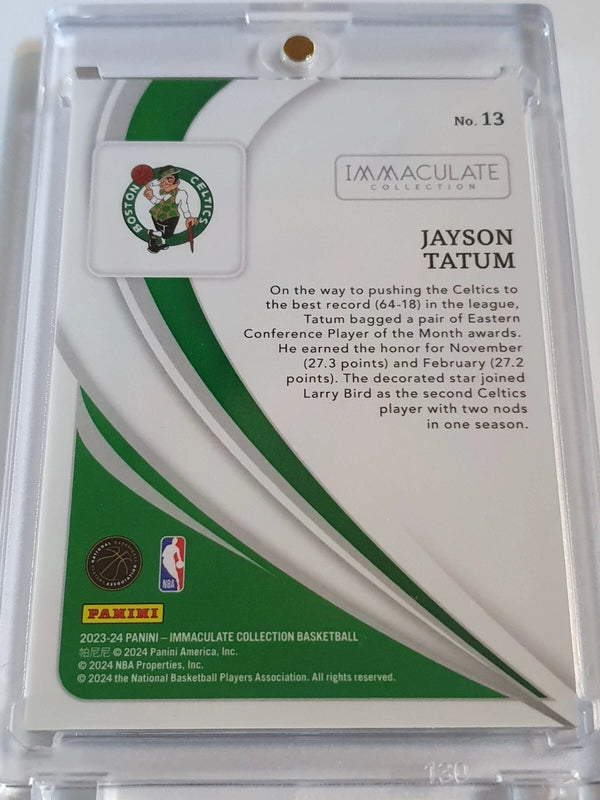 2023 Panini Immaculate Jayson Tatum #13 SILVER /99 Prizm - Ready to Grade