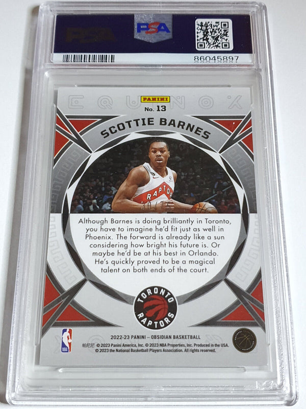 2022 Obsidian Scottie Barnes ELECTRIC ETCH PURPLE /75 Holo - PSA 10 (POP 2)