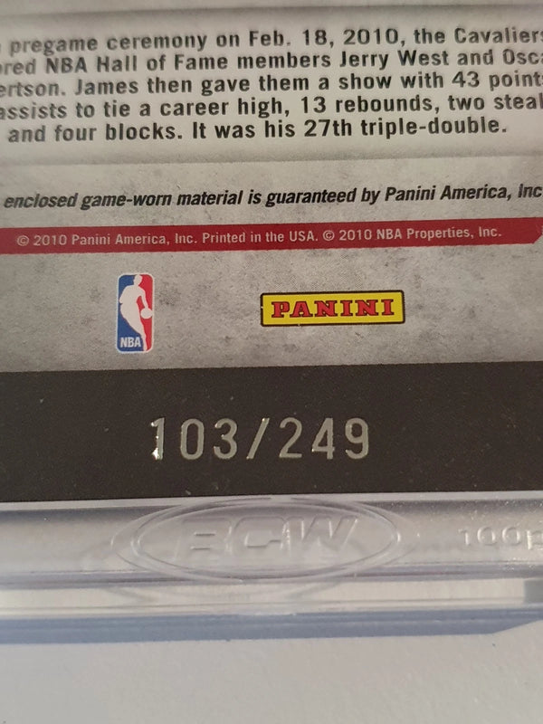 2009 Absolute Memorabilia LeBron James #PATCH RED /249 Game Worn Jersey - Rare