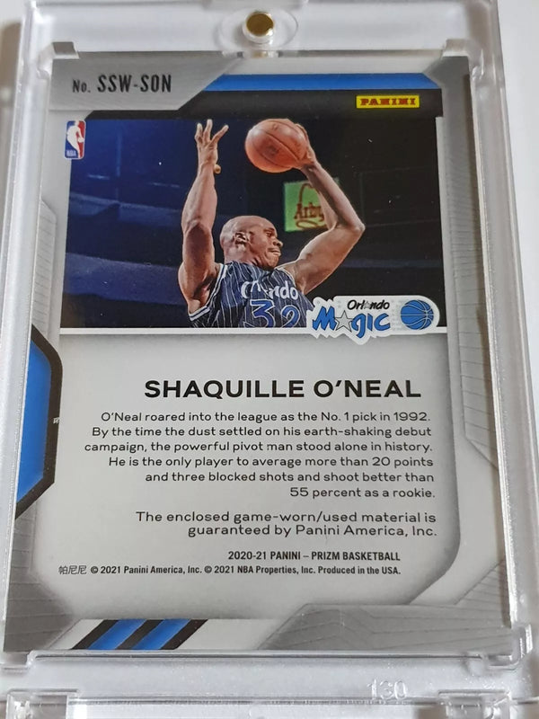 2020 Prizm Shaquille O'Neal #PATCH Game Worn 2 Color Jersey - Ready to Grade