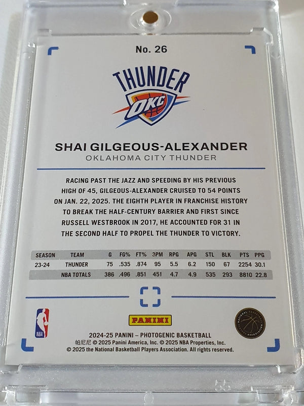2024 Panini Photogenic Shai Gilgeous-Alexander #26 STARDUST /65 Holo - Rare