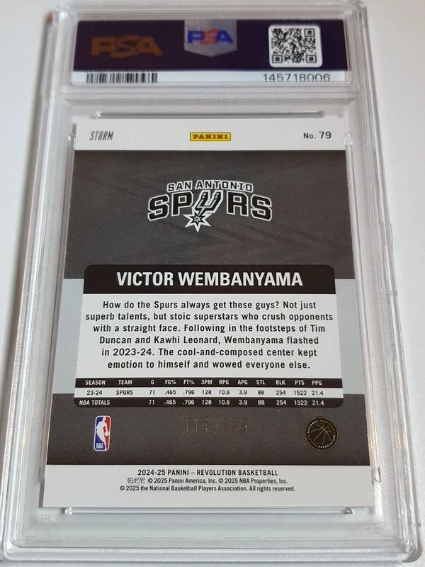 2024 Revolution Victor Wembanyama #79 GREEN STORM /149 Holo - PSA 9 (POP 1)