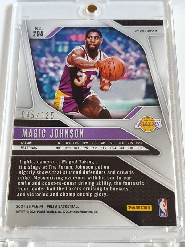 2024 Panini Prizm Magic Johnson #293 FAST BREAK ORANGE /125 Holo - Rare